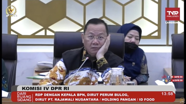 Kepala Badan Pangan Nasional (Bapanas) Arief Prasetyo Adi saat RDP dengan Komisi VI DPR, Selasa (31/1/2023). Kepala Badan Pangan Nasional (Bapanas) Arief Prasetyo Adi saat RDP dengan Komisi VI DPR, Selasa (31/1/2023). (Tangkapan Layar Youtube Komisi IV DPR RI Channel)