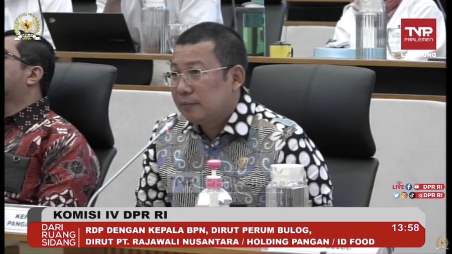 Kepala Badan Pangan Nasional (Bapanas) Arief Prasetyo Adi saat RDP dengan Komisi VI DPR, Selasa (31/1/2023). (Tangkapan Layar Youtube Komisi IV DPR RI Channel)
