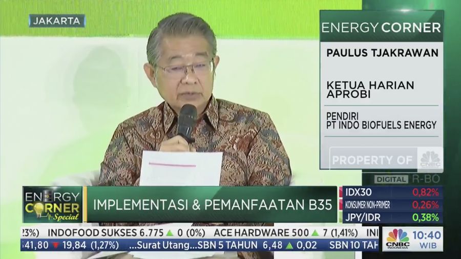 Ketua APROBI Paulus Tjakrawan, dalam acara Energy Corner Special B35 Implementation bertajuk 