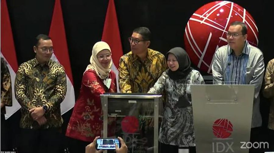 Pembukaan perdagangan PT Bursa Efek Indonesia dalam rangka peluncuran roadmap pasar modal Indonesia 2023-2027 dan apresiasi hasil penilaian Asean Corporate Governance Scorecard Tahun 2021 di BEI. (Tangkapan Layar Youtube BEI)