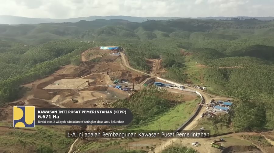 Pemerintah melalui Kementerian Pekerjaan Umum dan Perumahan Rakyat (PUPR) telah memulai pembangunan Ibu Kota Negara (IKN) Nusantara. Hingga awal tahun 2023, progres pembangunan telah mencapai 12 persen. (Tangkapan Layar Youtube Sekretariat Kabinet RI)
