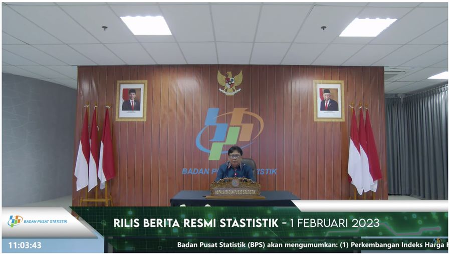 foto/ Rilis BPS 1 Febriuari 2023/ Youtube : BPS