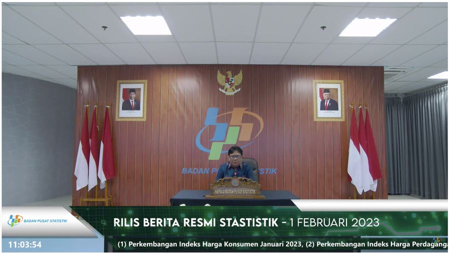 foto/ Rilis BPS 1 Febriuari 2023/ Youtube : BPS