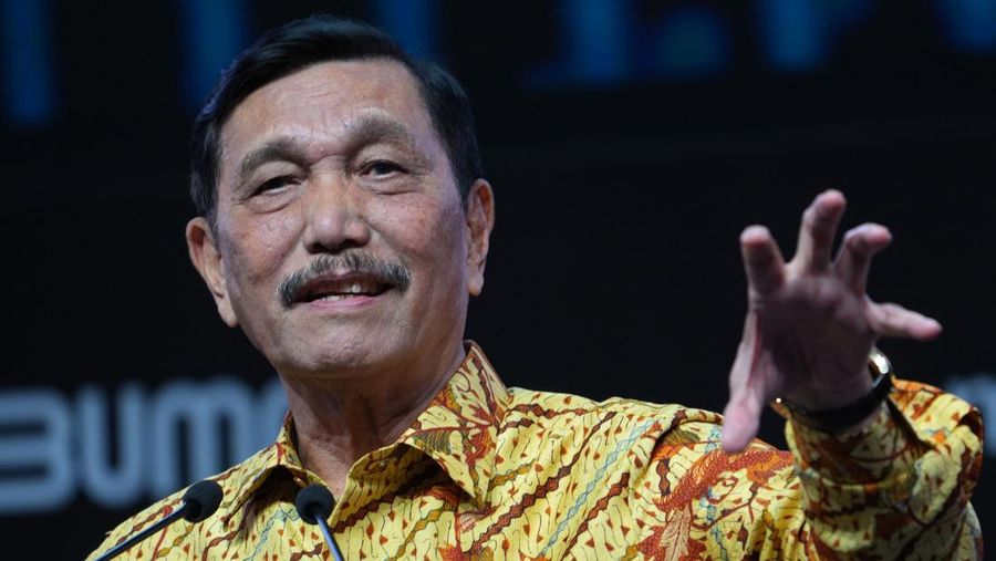 Menteri Koordinator Bidang Kemaritiman dan Investasi (Menko Marves) Luhut Binsar Pandjaitan di acara Mandiri Investment Forum 2023. (Bloomberg via Getty Images/Bloomberg)