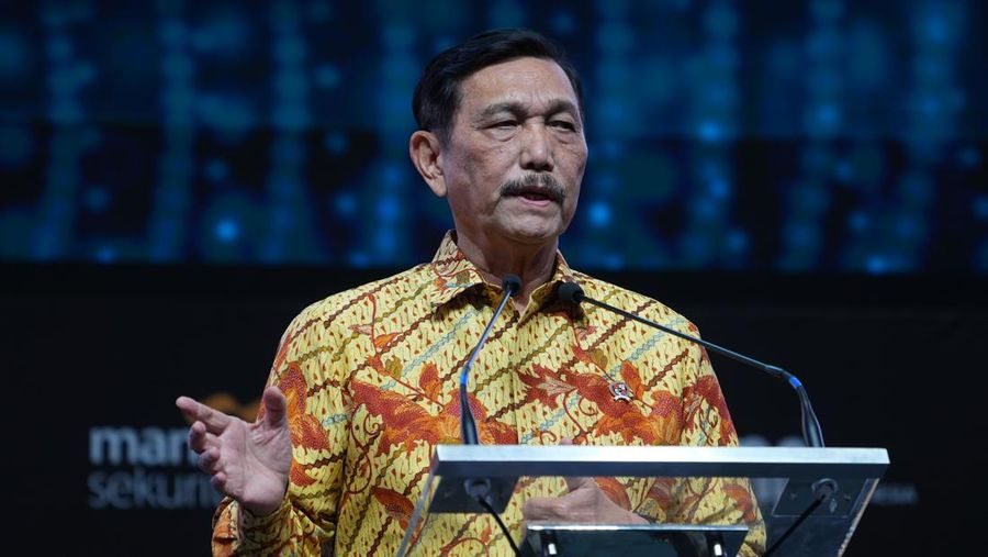 Menteri Koordinator Bidang Kemaritiman dan Investasi (Menko Marves) Luhut Binsar Pandjaitan di acara Mandiri Investment Forum 2023. (Bloomberg via Getty Images/Bloomberg)
