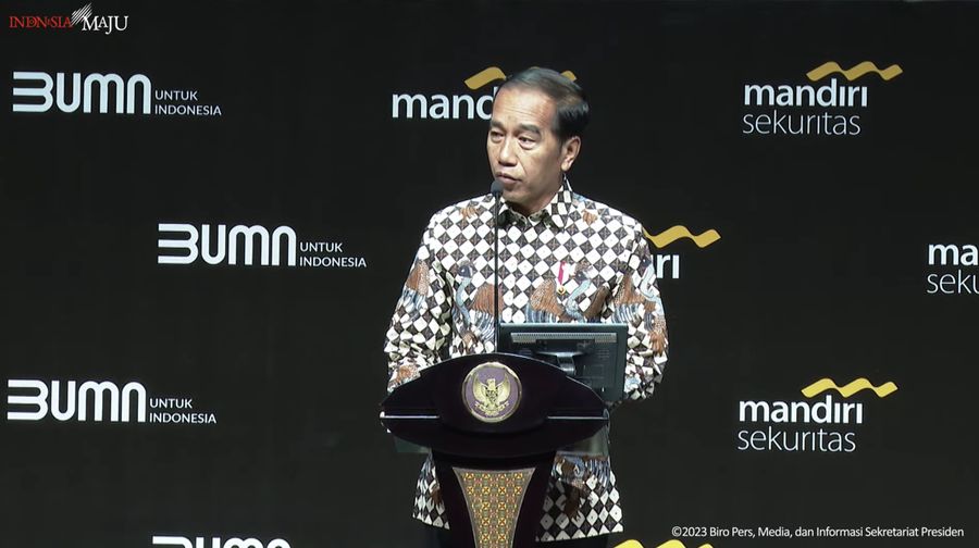 Presiden Joko Widodo sebagai pembicara kunci dalam acara Mandiri Investment Forum, 1 Februari 2023. (Tangkapan Layar Youtube Sekretariat Presiden)