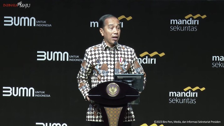 Presiden Joko Widodo sebagai pembicara kunci dalam acara Mandiri Investment Forum, 1 Februari 2023. (Tangkapan Layar Youtube Sekretariat Presiden)