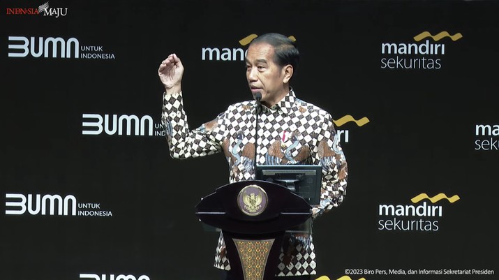 Presiden Joko Widodo sebagai pembicara kunci dalam acara Mandiri Investment Forum, 1 Februari 2023. Presiden Joko Widodo sebagai pembicara kunci dalam acara Mandiri Investment Forum, 1 Februari 2023. (Tangkapan Layar Youtube Sekretariat Presiden)