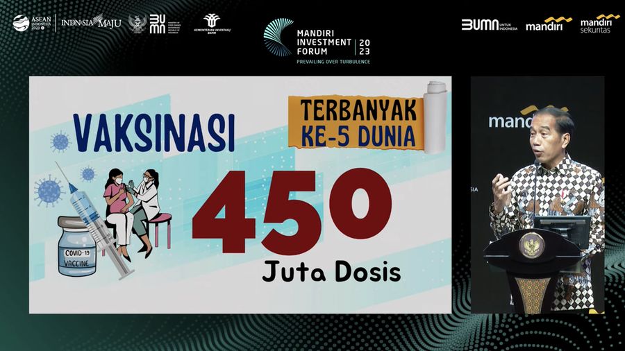 Presiden Joko Widodo sebagai pembicara kunci dalam acara Mandiri Investment Forum, 1 Februari 2023. (Tangkapan Layar Youtube 12thMIF2023)