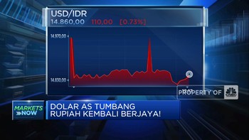 Dolar AS Tumbang, Rupiah Berjaya ke Rp 14.800-an per USD