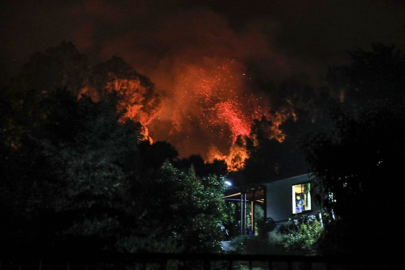 Pemandangan kebakaran di Santa Juana, provinsi Concepcion, Chili pada 3 Februari 2023. - Chili telah mengumumkan keadaan bencana di beberapa wilayah tengah-selatan setelah gelombang panas dahsyat memicu kebakaran hutan yang menyebabkan empat orang tewas, kata pihak berwenang pada hari Jumat . TOPSHOT - Pemandangan kebakaran di Santa Juana, provinsi Concepcion, Chili pada 3 Februari 2023. - Chili telah mengumumkan keadaan bencana di beberapa wilayah tengah-selatan setelah gelombang panas dahsyat memicu kebakaran hutan yang menyebabkan empat orang tewas, kata pihak berwenang pada hari Jumat . (JAVIER TORRES/AFP via Getty Images)