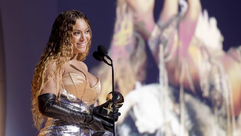 Beyonce di THE 65TH ANNUAL GRAMMY AWARDS, disiarkan langsung Minggu, 5 Februari 2023 (20:00-23:30, LIVE ET/17:00-20:30, LIVE PT) di Jaringan Televisi CBS, dan tersedia untuk streaming langsung dan sesuai permintaan di Paramount. (Francis Specker/CBS via Getty Images)