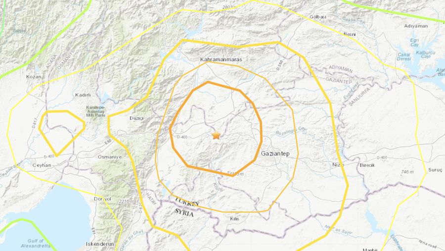 Gempa 7,8 di Turki (Tangkapan layar earthquake.usgs)