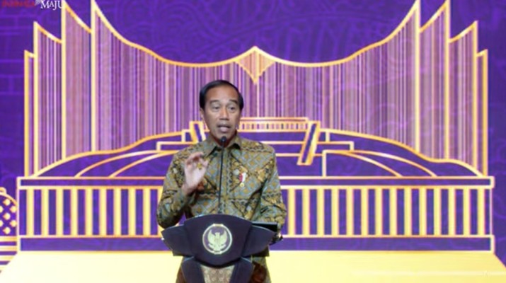 Presiden Jokowi pada Pertemuan Industri Jasa Keuangan, Jakarta, Senin (6/2/2023). (Tangkapan layar Setpres RI) Presiden Jokowi pada Pertemuan Industri Jasa Keuangan, Jakarta, Senin (6/2/2023). (Tangkapan layar Setpres RI)