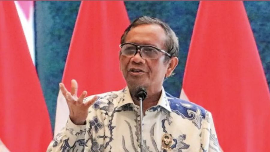 Mahfud MD dalam acara Rapim TNI-Polri 2023 hari ini (8/2). (Tangkapan layar instagram @mohmahfudmd)
