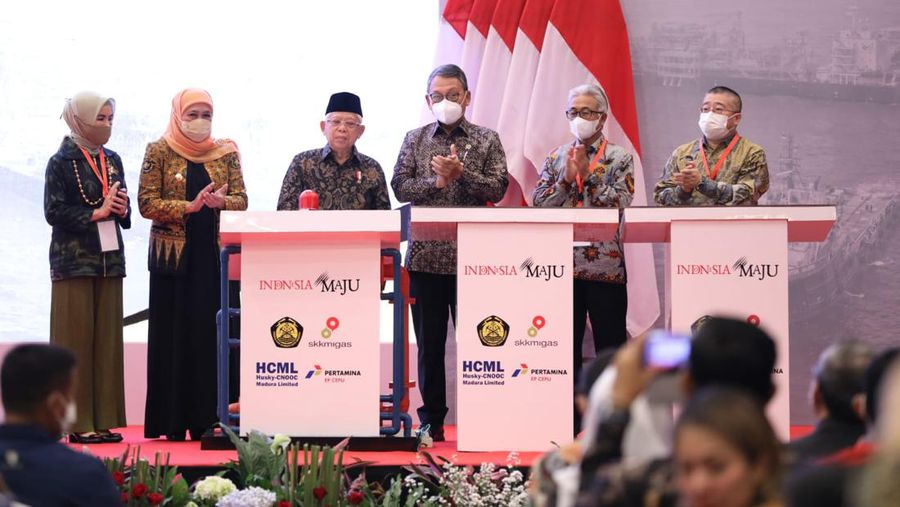 Peresmina proyek lapangan gas Jambaran Tiung Biru (JTB). (Dok: Pertamina)