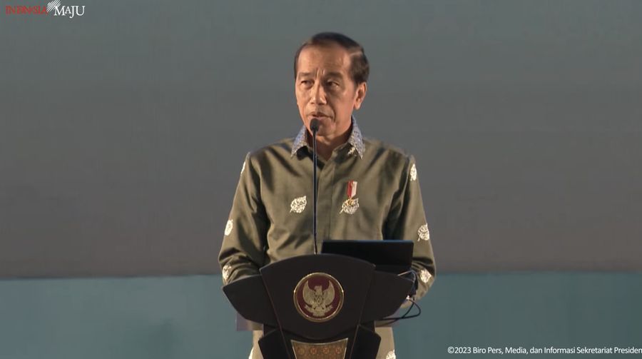 Sambutan Presiden Jokowi pada Puncak Peringatan Hari Pers Nasional Tahun 2023, 9 Feb 2023. (Tangkapan layar youtube Setpres RI)