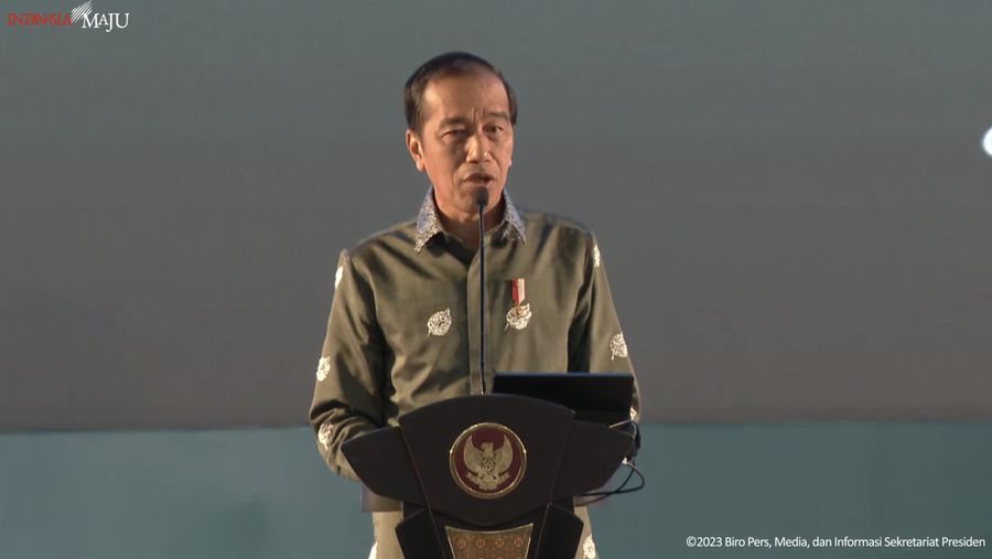 Sambutan Presiden Jokowi pada Puncak Peringatan Hari Pers Nasional Tahun 2023, 9 Feb 2023. (Tangkapan layar youtube Setpres RI)