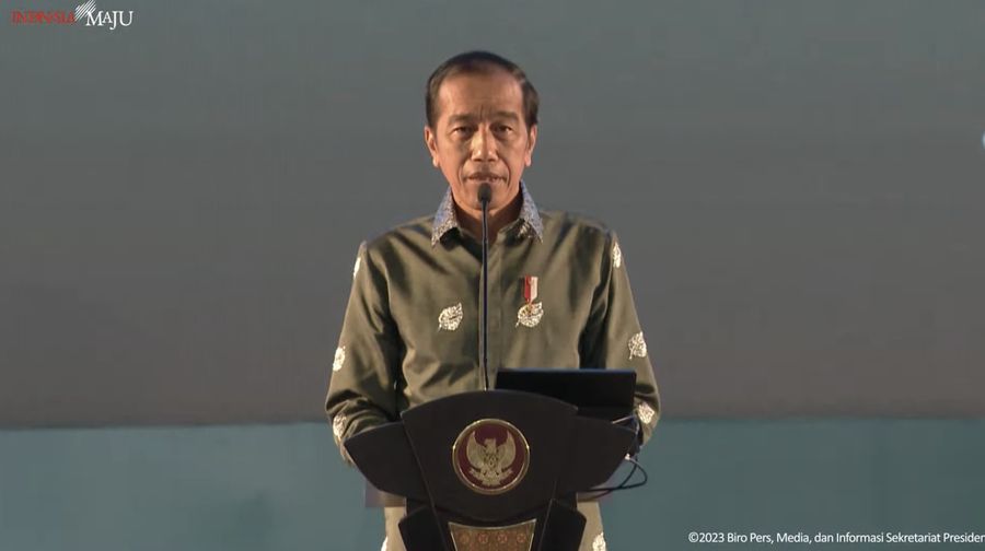 Sambutan Presiden Jokowi pada Puncak Peringatan Hari Pers Nasional Tahun 2023, 9 Feb 2023. (Tangkapan layar youtube Setpres RI)