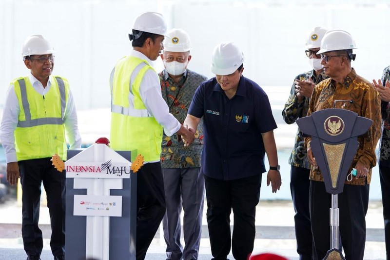 Peresmian pengoperasian Pabrik Pupuk NPK Pupuk Iskandar Muda (PIM) yang berlokasi di Kawasan Ekonomi Khusus (KEK) Arun, Lhokseumawe, Aceh, Jumat (10/2/2023). (Dok: BUMN)