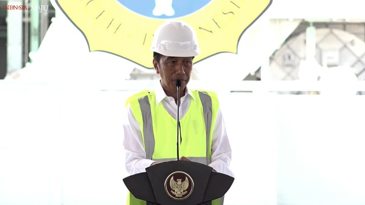 Sambutan Presiden Jokowi pada Peresmian Pabrik NPK PT. Pupuk Iskandar Muda, (10/22023). (Tangkapan layar youtube Setpres RI)