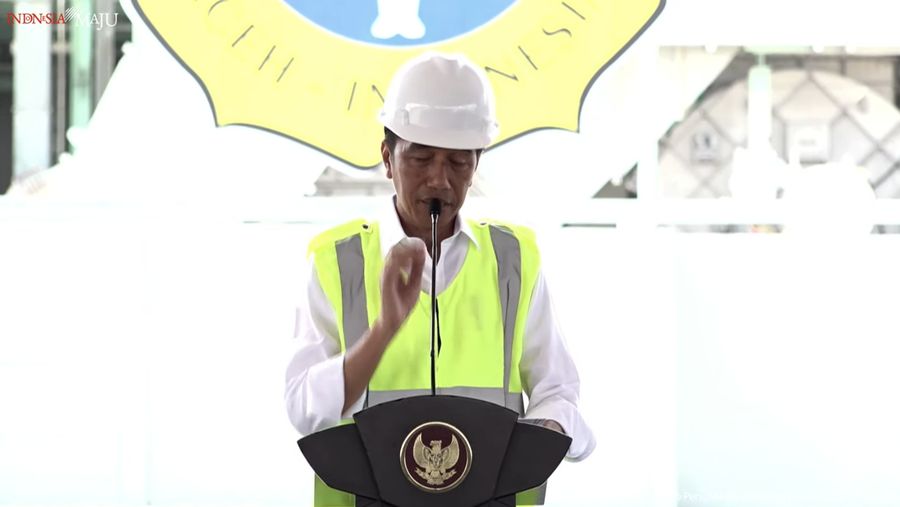 Sambutan Presiden Jokowi pada Peresmian Pabrik NPK PT. Pupuk Iskandar Muda, (10/22023). (Tangkapan layar youtube Setpres RI)