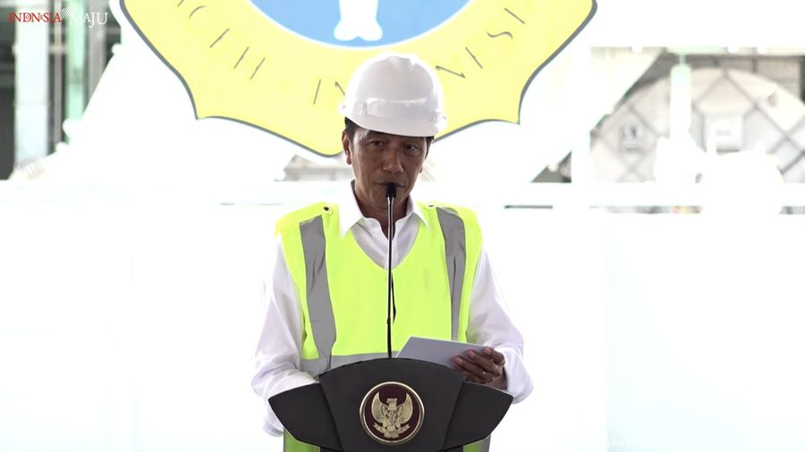 Sambutan Presiden Jokowi pada Peresmian Pabrik NPK PT. Pupuk Iskandar Muda, (10/22023). (Tangkapan layar youtube Setpres RI)