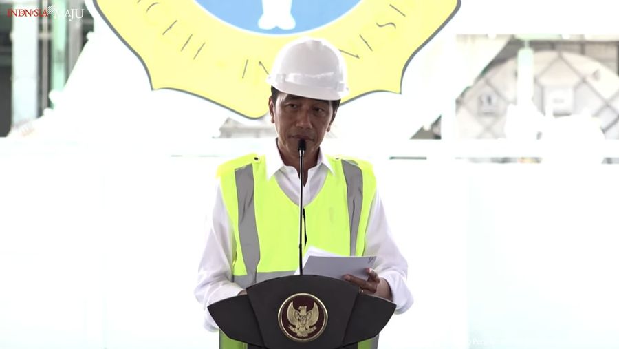 Sambutan Presiden Jokowi pada Peresmian Pabrik NPK PT. Pupuk Iskandar Muda, (10/22023). (Tangkapan layar youtube Setpres RI)