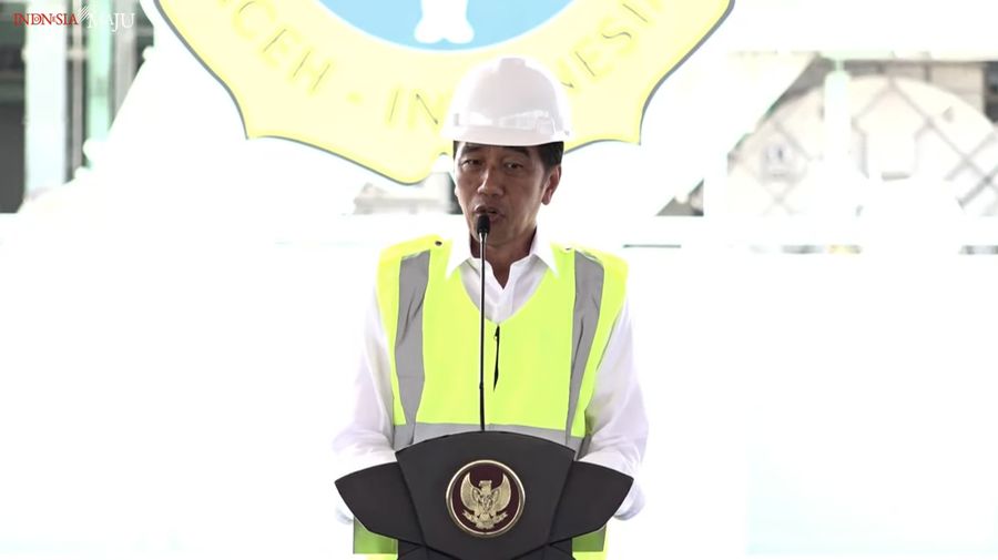 Sambutan Presiden Jokowi pada Peresmian Pabrik NPK PT. Pupuk Iskandar Muda, (10/22023). (Tangkapan layar youtube Setpres RI)