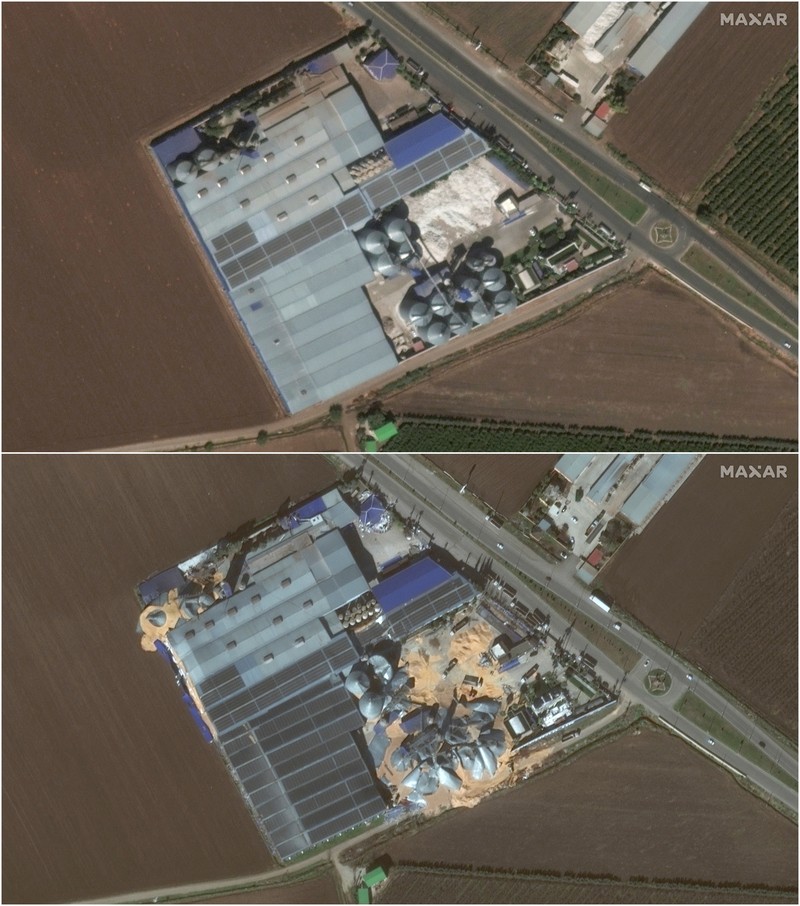 Kombinasi gambar satelit 26 Juli 2022 dan 8 Februari 2023 yang disediakan oleh Maxar Technologies menunjukkan bangunan dan stadion di pusat kota Kahramanmaras, Turki sebelum dan sesudah gempa kuat melanda wilayah tersebut pada Senin, 6 Februari 2023. (Maxar Technologies melalui AP) Kombinasi gambar satelit 26 Juli 2022 dan 8 Februari 2023 yang disediakan oleh Maxar Technologies menunjukkan bangunan dan stadion di pusat kota Kahramanmaras, Turki sebelum dan sesudah gempa kuat melanda wilayah tersebut pada Senin, 6 Februari 2023. (Maxar Technologies melalui AP)