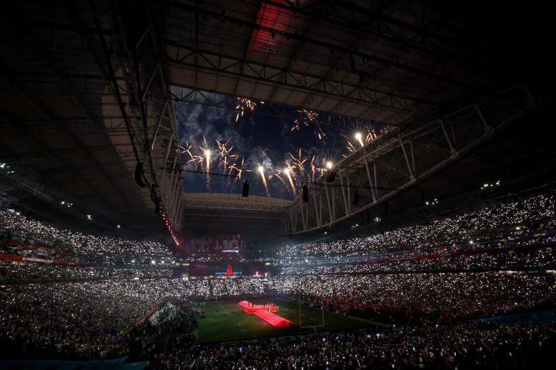 1465428347 GLENDALE, ARIZONA - FEBRUARY 12: Rihanna performs onstage during the Apple Music Super Bowl LVII Halftime Show at State Farm Stadium on February 12, 2023 in Glendale, Arizona. (Photo by Gregory Shamus/Getty Images)
