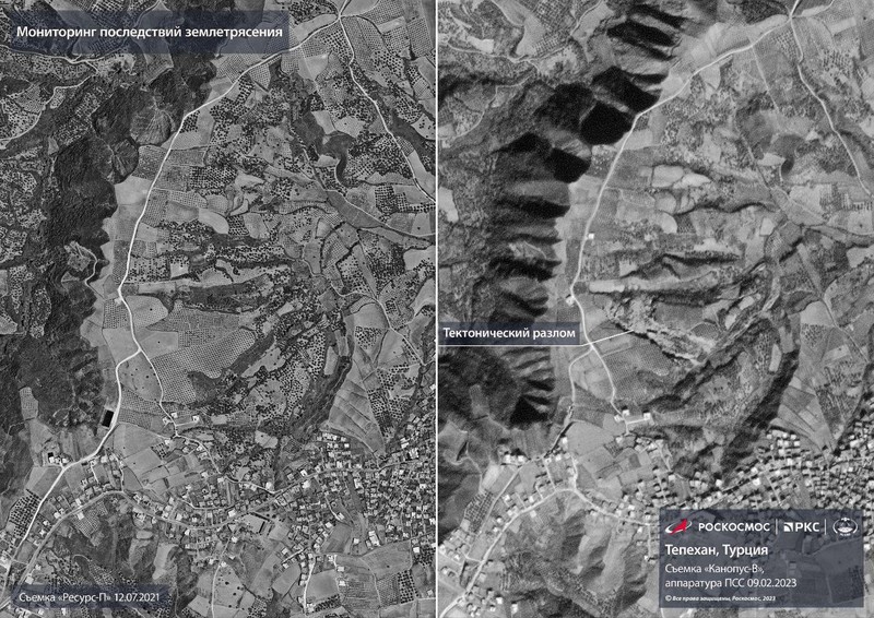 Pemandangan udara menyelam di Taman Aydinbaba dan membentuk lubang setelah gempa berkekuatan 7,7 dan 7,6 melanda beberapa provinsi di Turkiye termasuk Gaziantep pada 12 Februari 2023. Pemandangan udara menyelam di Taman Aydinbaba dan membentuk lubang setelah gempa berkekuatan 7,7 dan 7,6 melanda beberapa provinsi di Turkiye termasuk Gaziantep pada 12 Februari 2023. Senin dini hari, gempa berkekuatan 7,7 yang kuat, berpusat di distrik Pazarcik, mengguncang Kahramanmaras dan berguncang kuat beberapa provinsi, termasuk Gaziantep, Sanliurfa, Diyarbakir, Adana, Adiyaman, Malatya, Osmaniye, Hatay, dan Kilis. Kemudian, pada pukul 13.24. (1024GMT), gempa berkekuatan 7,6 yang berpusat di distrik Elbistan Kahramanmaras melanda wilayah tersebut. Turkiye mengumumkan 7 hari berkabung nasional setelah gempa bumi mematikan di provinsi selatan. (Mehmet Akif Parlak/Anadolu Agency via Getty Images)