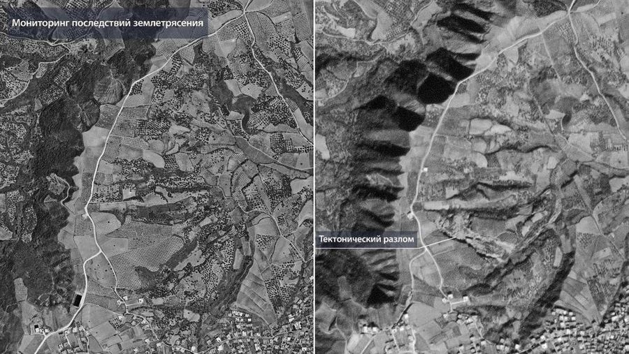 Pemandangan udara menyelam di Taman Aydinbaba dan membentuk lubang setelah gempa berkekuatan 7,7 dan 7,6 melanda beberapa provinsi di Turkiye termasuk Gaziantep pada 12 Februari 2023. Senin dini hari, gempa berkekuatan 7,7 yang kuat, berpusat di distrik Pazarcik, mengguncang Kahramanmaras dan berguncang kuat beberapa provinsi, termasuk Gaziantep, Sanliurfa, Diyarbakir, Adana, Adiyaman, Malatya, Osmaniye, Hatay, dan Kilis. Kemudian, pada pukul 13.24. (1024GMT), gempa berkekuatan 7,6 yang berpusat di distrik Elbistan Kahramanmaras melanda wilayah tersebut. Turkiye mengumumkan 7 hari berkabung nasional setelah gempa bumi mematikan di provinsi selatan. (Mehmet Akif Parlak/Anadolu Agency via Getty Images)