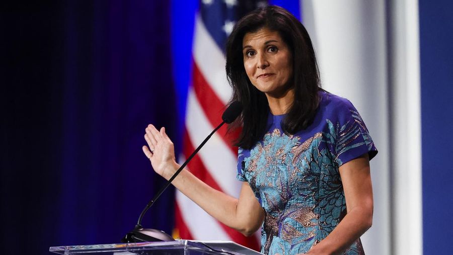 Former South Carolina Republican Governor Nikki Haley speaks at the Republican Jewish Coalition Annual Leadership Meeting in Las Vegas, Nevada, on November 19, 2022. (Photo by Wade Vandervort / AFP) (Photo by WADE VANDERVORT/AFP via Getty Images)