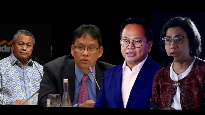 Foto combo, kiri - kanan : Gubernur BI Perry Wajiyo (Dok, Dimas Ardian/Bloomberg via Getty Images) ; Kepala Lembaga Penjamin Simpanan (LPS) Purbaya Yudhi Sadewa (Tangkapan Layar Youtube) ; Wakil Menteri BUMN Kartika Wirjodmojo (CNBC Indonesia/Tri Susilo); dan Menteri Keuangan Sri Mulyani (CNBC Indonesia/Muhammad Sabki) Foto combo, kiri - kanan : Gubernur BI Perry Wajiyo (Dok, Dimas Ardian/Bloomberg via Getty Images) ; Kepala Lembaga Penjamin Simpanan (LPS) Purbaya Yudhi Sadewa (Tangkapan Layar Youtube) ; Wakil Menteri BUMN Kartika Wirjodmojo (CNBC Indonesia/Tri Susilo); dan Menteri Keuangan Sri Mulyani (CNBC Indonesia/Muhammad Sabki)