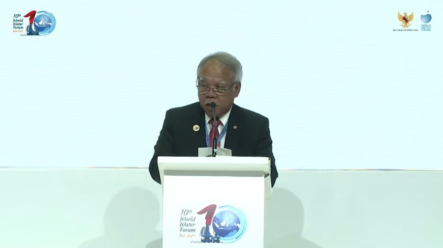 Menteri PUPR Basuki Hadimoeljono, dalam dalam Pelaksanaan The Kick-off Meeting of the 10th World Water Forum sekaligus the First Stakeholder Consultation Meeting pada Rabu (15/2/2023). (Tangkapan Layar Youtube KemenPUPR)