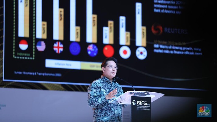 Hery Gunardi Direktur Utama PT Bank Syariah Indonesia dalam acara BSI Global Islamic Finance Summit 2023 hari ke 2 pada (16/2/2023). Hery Gunardi Direktur Utama PT Bank Syariah Indonesia dalam acara BSI Global Islamic Finance Summit 2023 hari ke 2 pada (16/2/2023). (CNBC Indonesia/Tri Susilo)