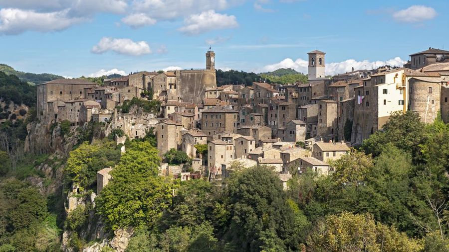 Medieval hill town of Sorano, Tuscany, Italy. (Photo by: Petr Svarc/UCG/Universal Images Group via Getty Images)