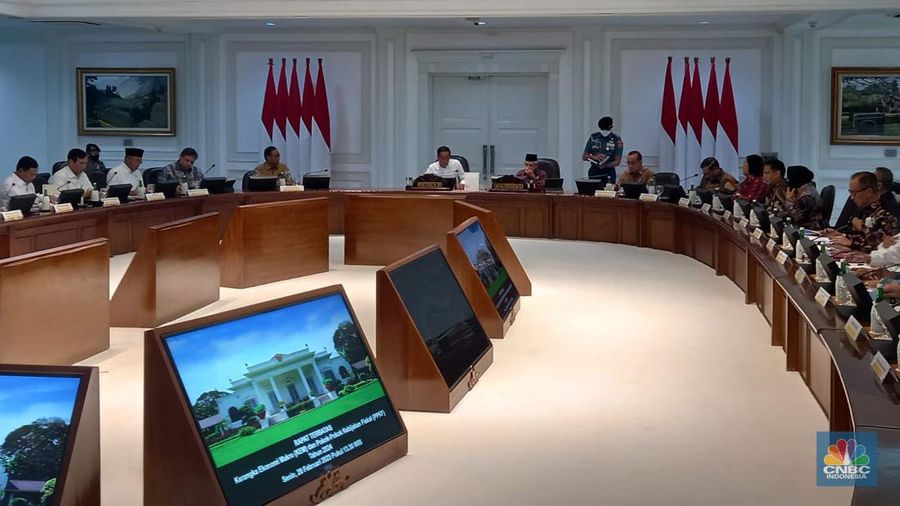 Suasana Rapat Kabinet Terbatas Terkait KEMPPKF 2024. (²©²ÊÍøÕ¾/Arrijal Rachman)