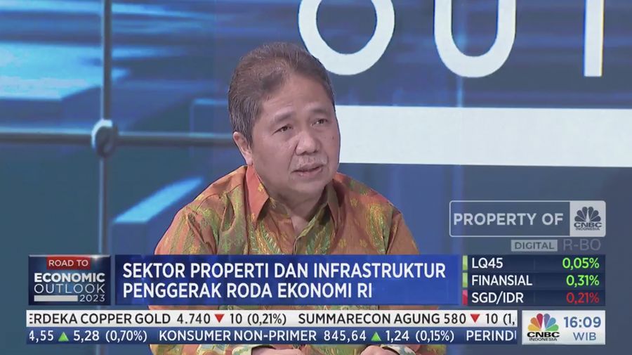 Wakil Ketua Umum DPP REI Hari Ganie, dalam Road to Economic Outlook CNBC Indonesia, Senin (20/2/2023). (Tangkapan Layar CNBC Indonesia TV)