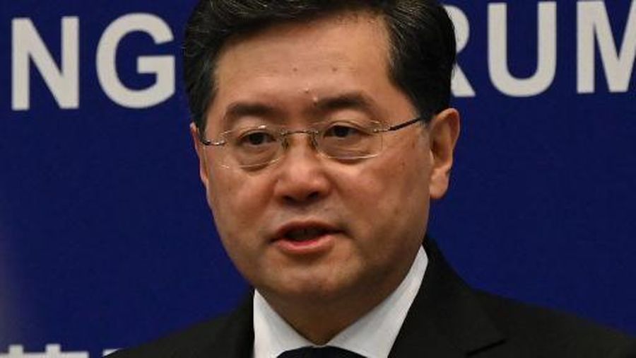 Chinas Foreign Minister Qin Gang speaks at the Lanting Forum at the Foreign Ministry in Beijing on February 21, 2023. (Photo by GREG BAKER / AFP)