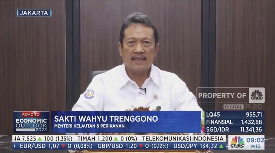 Menteri Kelautan dan Perikanan RI Sakti Wahyu Trenggono, Sebagai pembicara kunci dalam acara Food Agri Outlook mengusung tema 