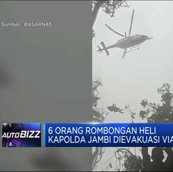 Empat Orang Rombongan Heli Kapolda Jambi Dievakuasi Via Udara