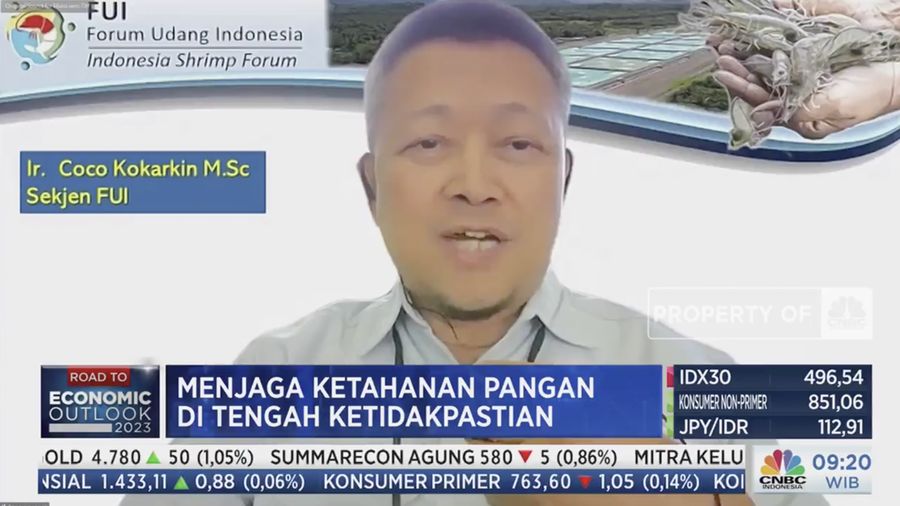 Sekjen Forum Udang Indonesia Coco Kokarkin, dalam acara Food Agri Outlook mengusung tema 