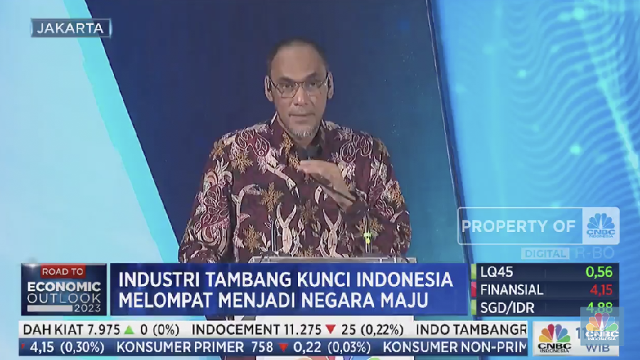 Direktur Utama PT TImah Tbk Achmad Ardianto, dalam Energy & Mining Outlook 2023 mengusung tema 