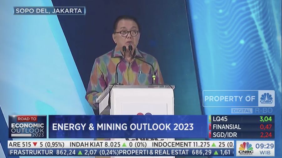 Irwandy Arif, staf khusus Kementerian ESDM dalam Energy & Mining Outlook 2023 mengusung tema