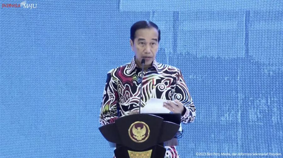Pengarahan Presiden Jokowi pada pembukaan Rakernas APPSI tahun 2023, Balikpapan, (23/2/2023). (Tangkapan layar Youtube Setpres RI)
