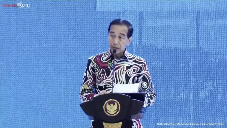 Pengarahan Presiden Jokowi pada pembukaan Rakernas APPSI tahun 2023, Balikpapan, (23/2/2023). (Tangkapan layar Youtube Setpres RI)