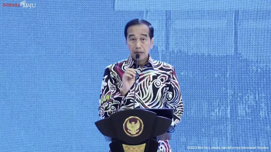 Pengarahan Presiden Jokowi pada pembukaan Rakernas APPSI tahun 2023, Balikpapan, (23/2/2023). (Tangkapan layar Youtube Setpres RI)