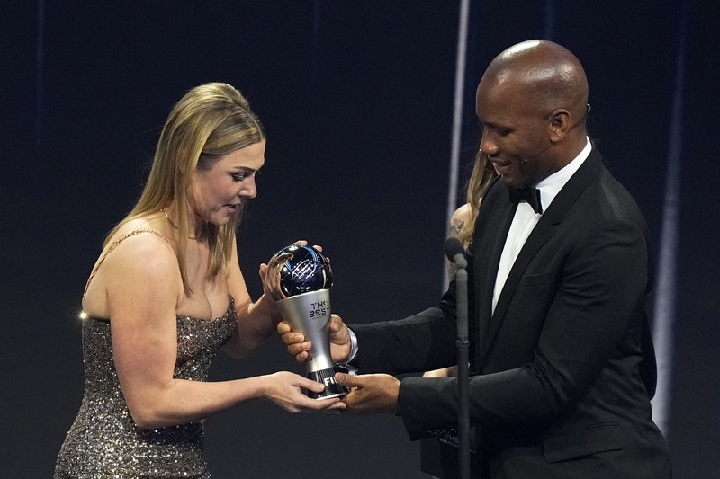 France Soccer FIFA Awards Argentina's Lionel Messi receives the Best FIFA Men's player award during the ceremony of the Best FIFA Football Awards in Paris, France, Monday, Feb. 27, 2023. (AP Photo/Michel Euler)